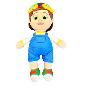 Cocomelon JJ Plush Doll Stuffed Toy Blue Overalls Hat Kids Character Soft Toy